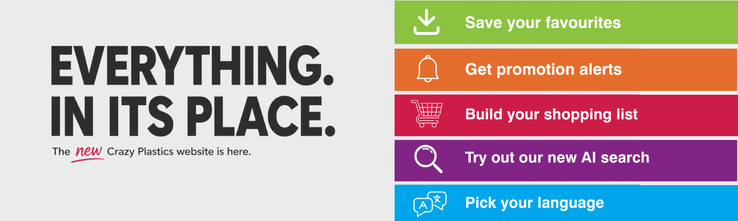 Everything. In its place. The new Crazy Plastics website is here.